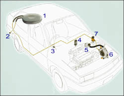 The components of a typical Autogas conversion